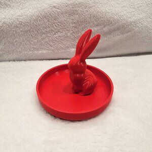 Red Bunny Rabbit Ring/Jewelry Tray Holder